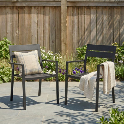 Ensemble de chaises de patio 2 pièces empilables