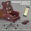 Fauteuil de bureau Kinnls Cameron avec ventilation chauffée, fauteuil de direction de direction entièrement inclinable avec repose-pieds rétractable, fauteuil de direction ergonomique en cuir véritable-86822392