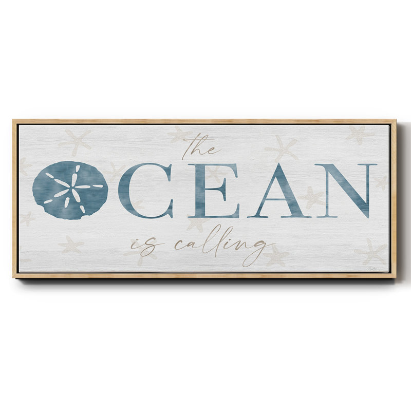 The Ocean- Framed Canvas, 12" H x 30" W