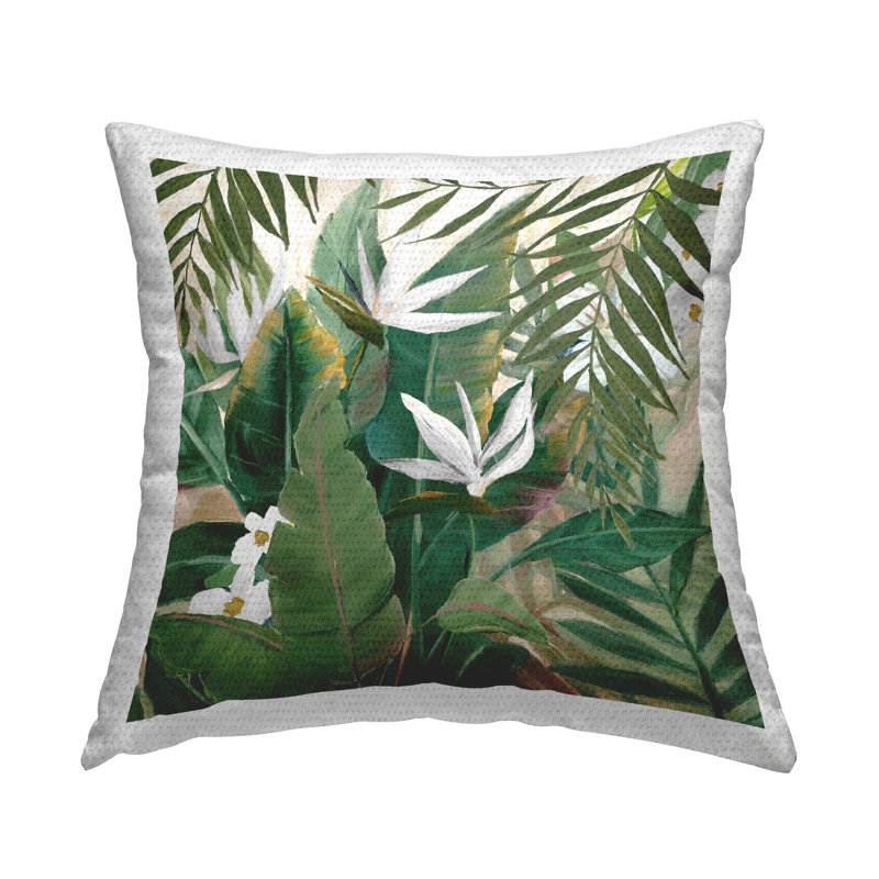 Coussin d'extérieur imprimé tropical Tropical Bird of Paradise par Nan