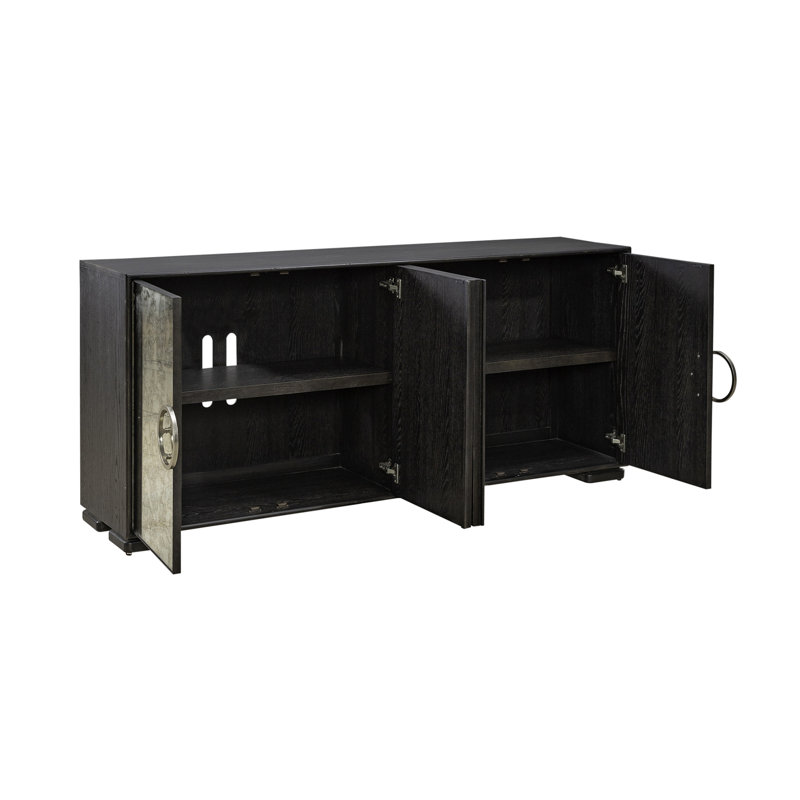 Emry 4 Door Accent Cabinet w/ Mirrored Glass Doors