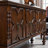 Walnut Finish Solid Wood Rectangular  Four Door Sideboard Cabinet-359404978