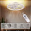  Ventilateur de plafond décoratif de 20 po avec anneau lumineux à DEL, télécommande, moteur réversible et éclairage 3 couleurs à intensité variable, idéal pour la chambre à coucher, le salon ou la salle d'étude-1324276125-1324276124