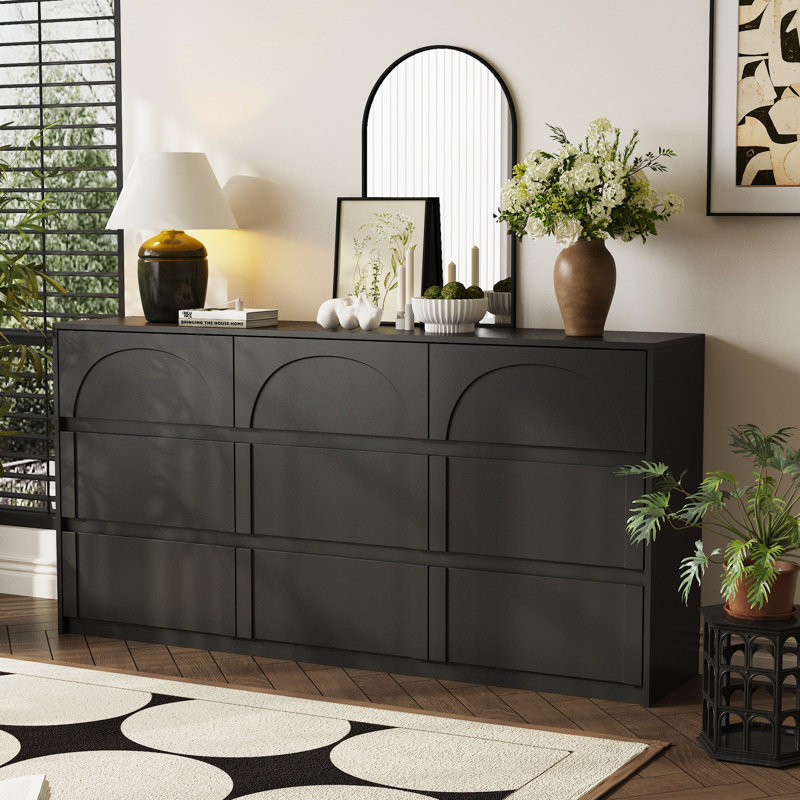 9 Drawer Dresser, Black