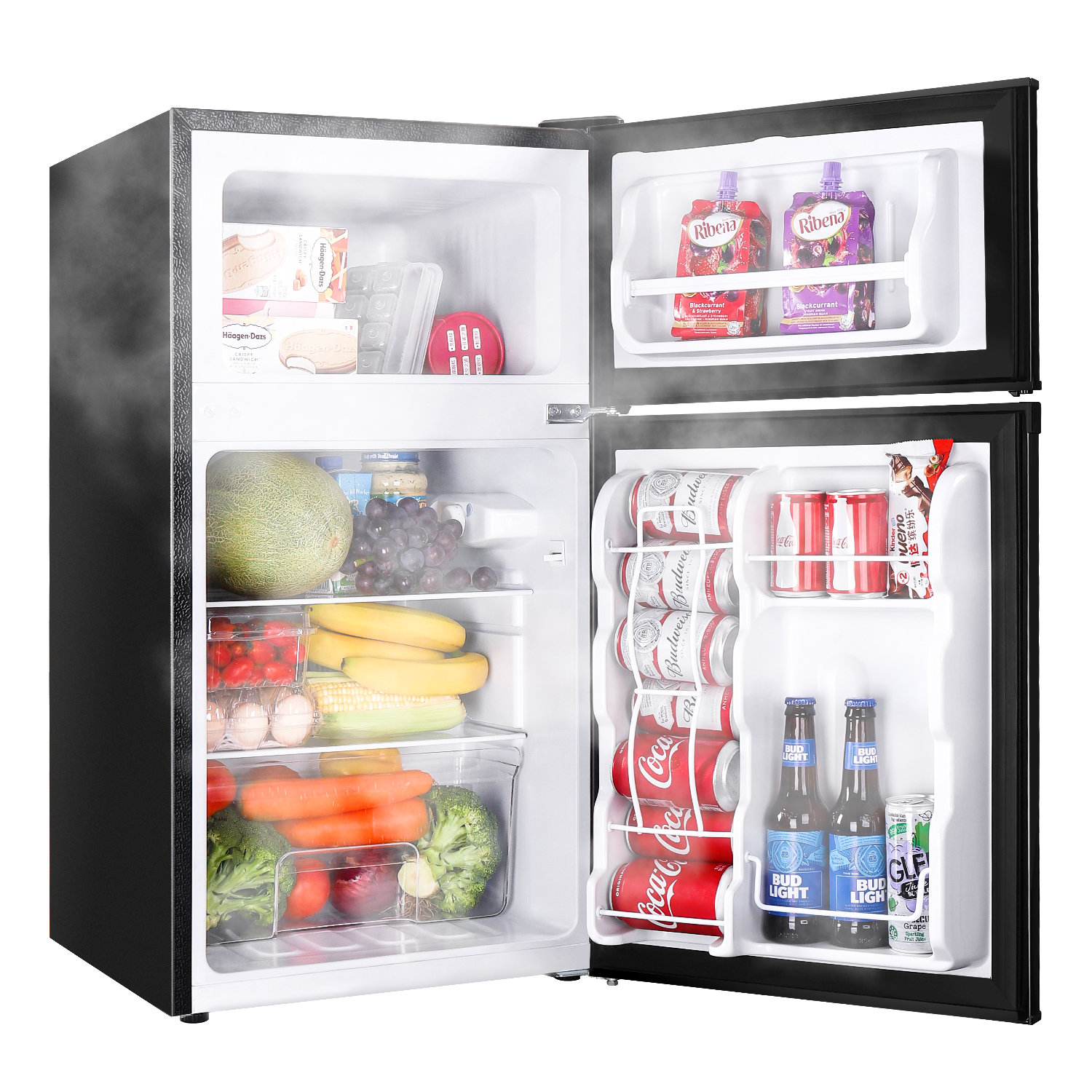 3.2 Cu.Ft Double Door Mini Fridge With Freezer For Dorm, Office, Bedroom,ENERGY STAR — FIN-0016198 | Fridge.com