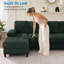 U-Shaped Corduroy Sectional with Double Chaises & Pillows-1087240924