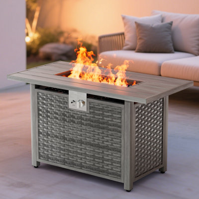 Table de foyer d'extérieur au gaz propane 43 po 50 000 Btu, certifiée CSA avec couvercle