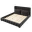 King Size Upholstered Platform Bed with 2 Pillows, Black-723472412-723472409