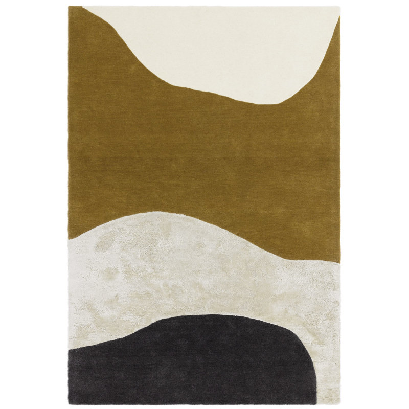 Corel Geometric Handmade Ochre Area Rug, Rectangle 160 x 230cm