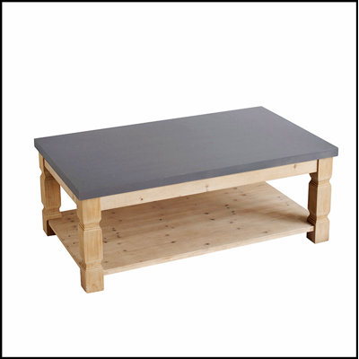 Table basse durable avec plateau et tablette en bois manufacturé, parfaite pour les espaces de vie modernes et écologiques