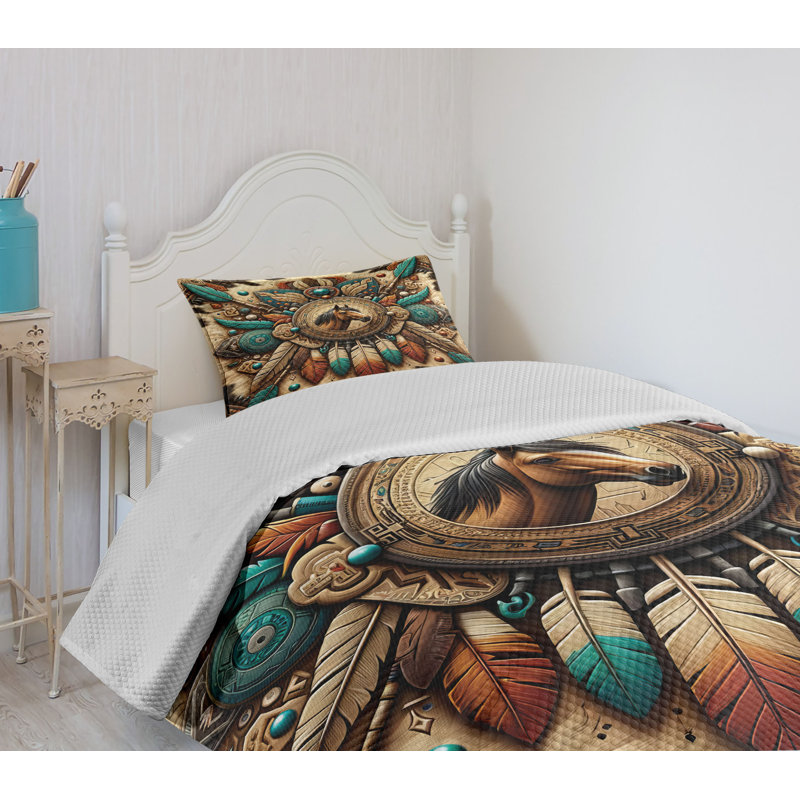 Ambesonne Not Solid Color Coverlet Set