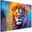 Colorful Lion - No Frame Print on Canvas