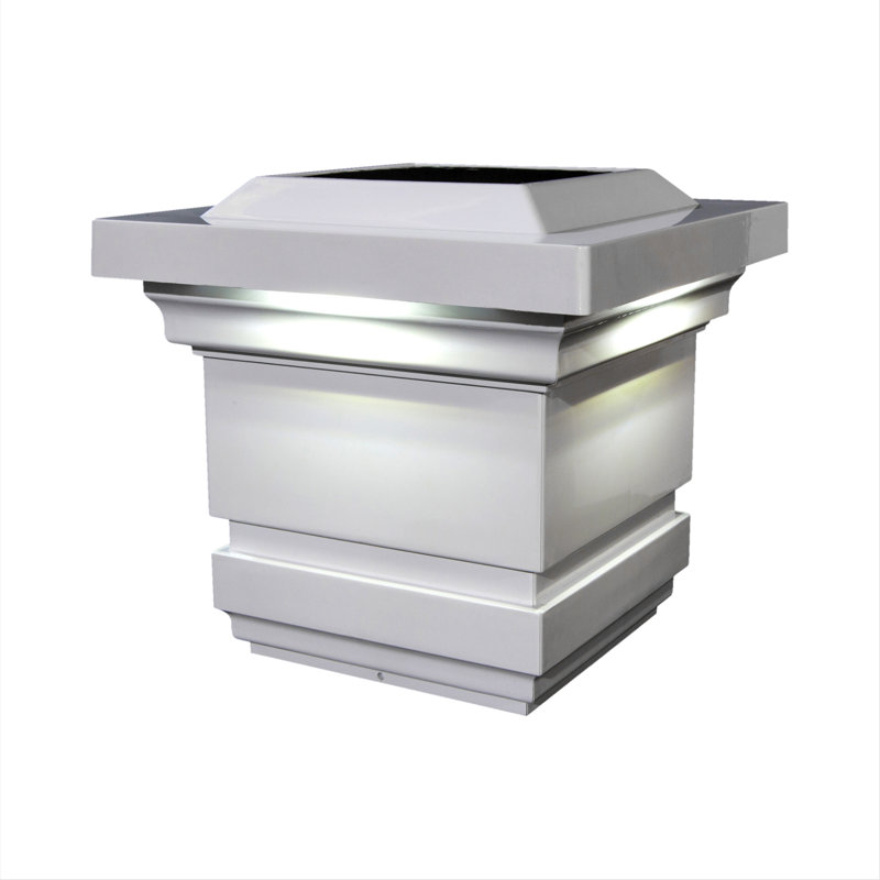 Classy Cap Solar Powered Integrated LED 4" x 4" Fence Post Cap Light, White