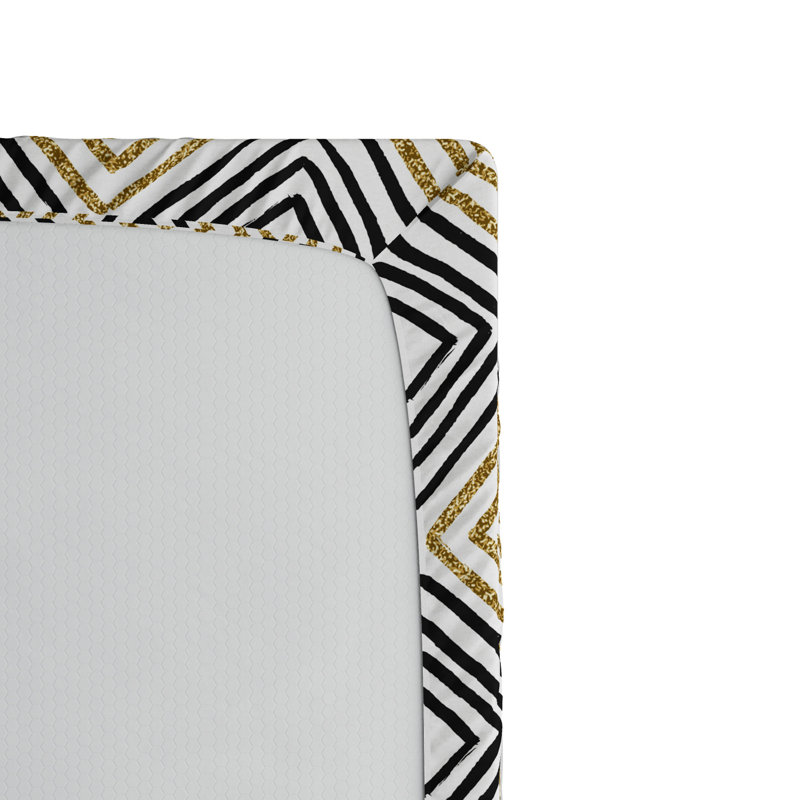 Microfiber Geometric Fitted Sheet, Twin Fitted Sheet