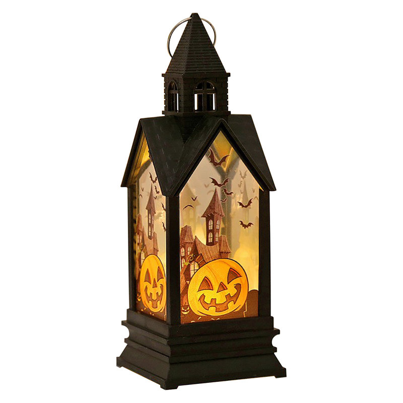 Halloween LED Candle Lights Battery Operated Hanging Retro Lantern Ornaments Porch Party Halloween Decoration