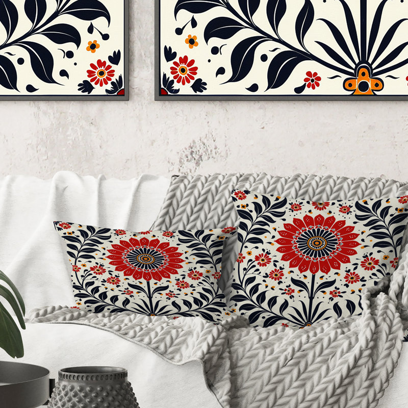 Coussin Retro Flowers - Retro Flowers, H 18 po x l 18 po
