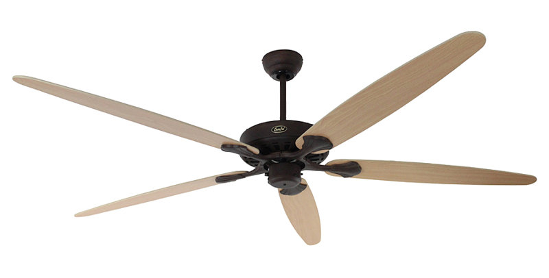 Boutwell 180cm Ceiling Fan, Lacquered Antique Brown with Maple and Beech Blade