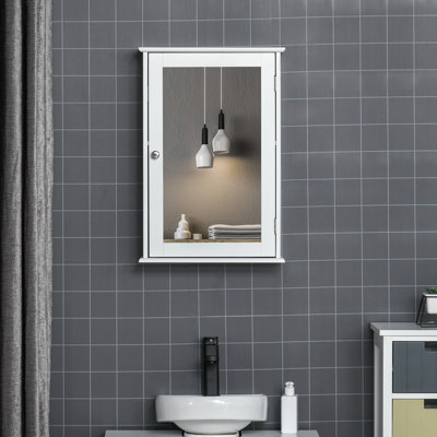 Armoire à pharmacie 1 porte avec 2 tablettes pour salle de bain