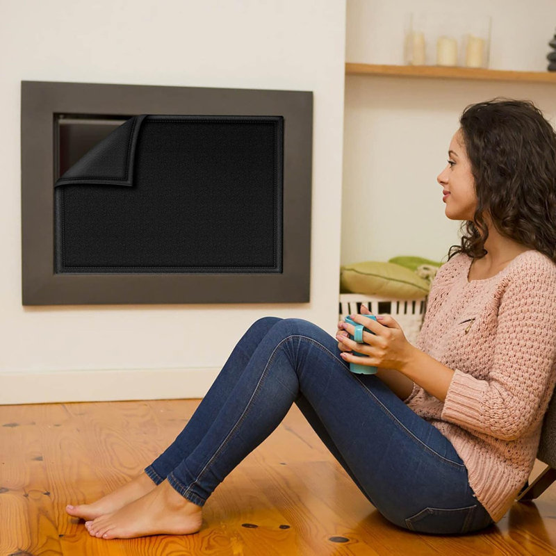 Couvre-foyer magnétique, bloqueur de foyer qui bloque la perte de chaleur, réglable, 36 po x 28 po