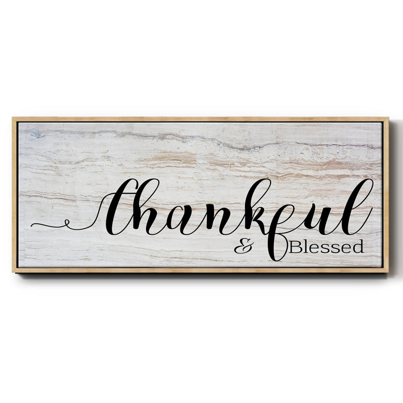 «Thankful & Blessed», toile encadrée, H 8 po x l 20 po