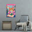 Cozy Cat Reader Contemporary Cat Flower Wall Art Print 1 Piece Wrapped Canvas Wall Art-133983965