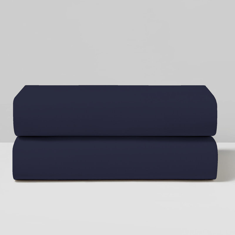 Henig 200TC 100% Cotton Percale Pillowcases, Navy Blue