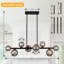 Luminaire suspendu noir 8 lumières Kemery