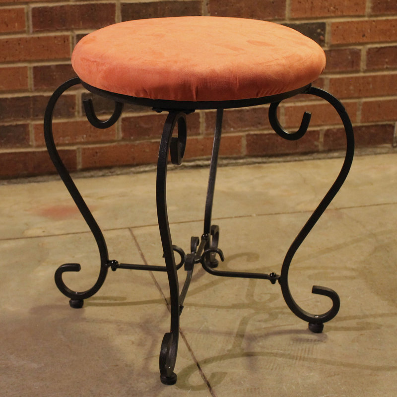Apisan Steel Accent Stool, Terra Cotta