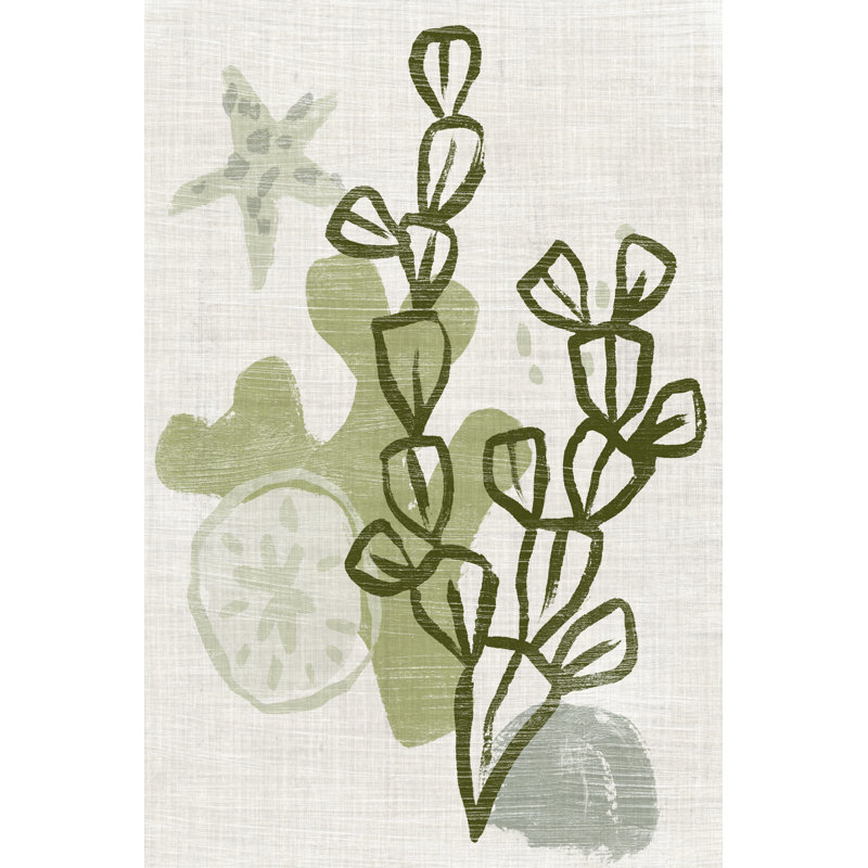 Coral Blockprint I by June Erica Vess - Wrapped Canvas Painting, 46cm H x 30cm W