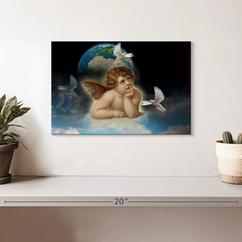 Leisha Pondering Cherub, 8" H x 12" W
