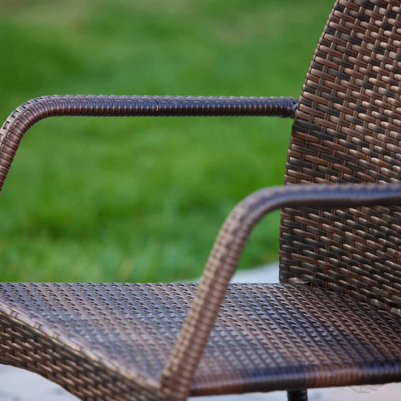 Outdoor Chair Of 2 - Iron Structure, Brown Pe , Ergonomic Seat Configuration Chairs Collection Robust Cozy Resting Place