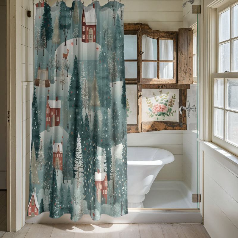 Xmas Town - Premium Shower Curtain, 74"H x 71"W