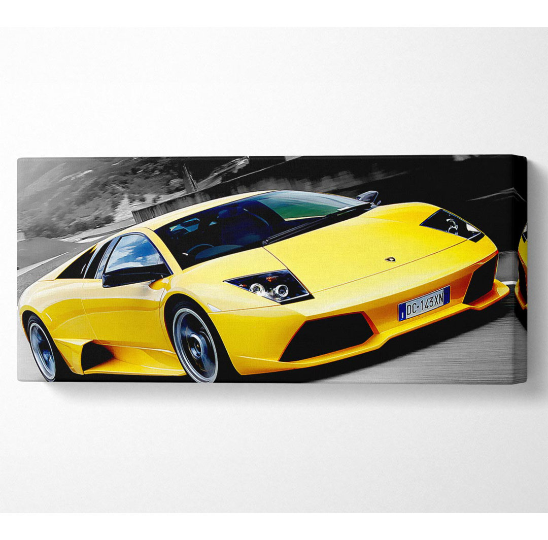 Lamborghini On The Move Gelb - Wrapped Canvas Kunstdrucke