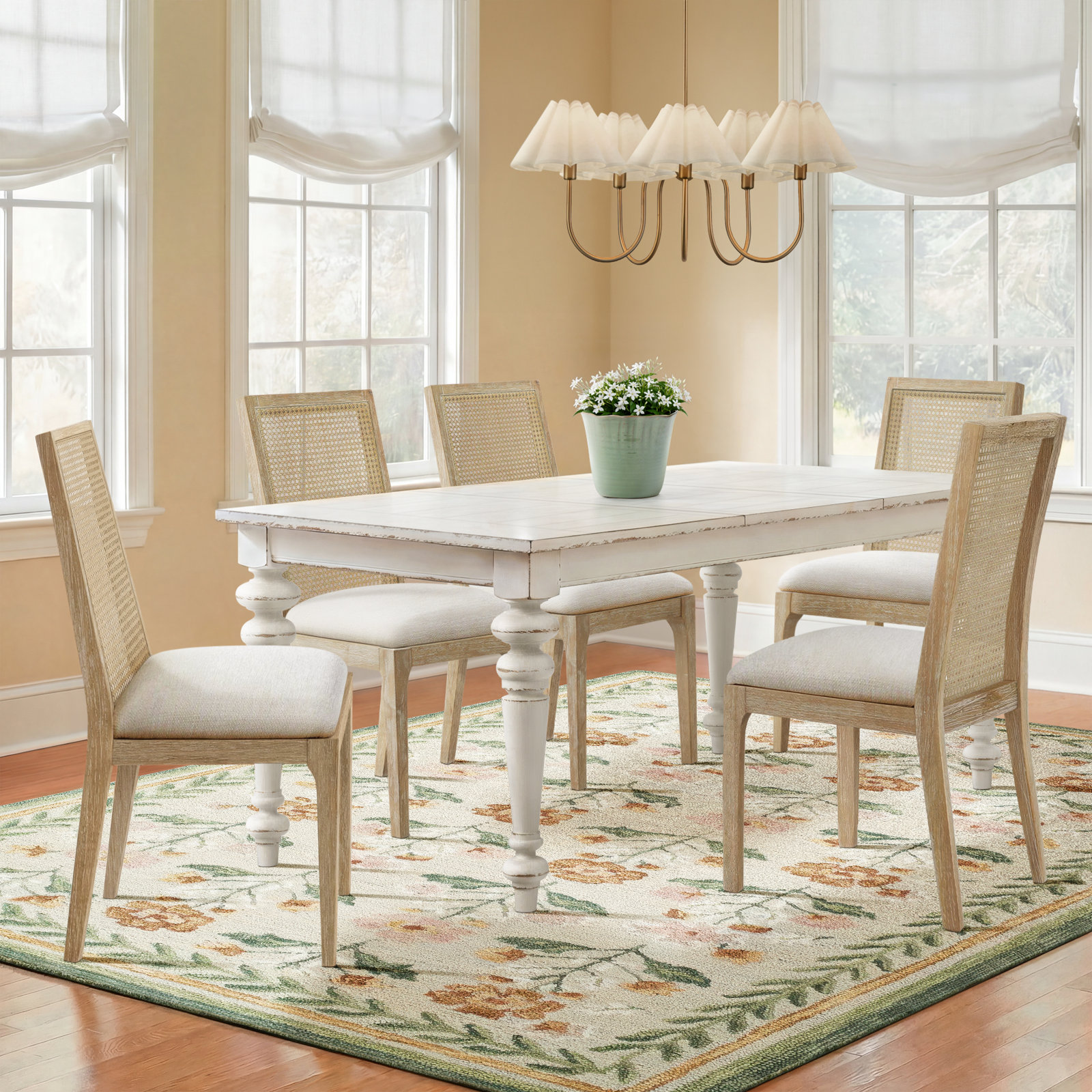 Crain 72" Extendable Dining Table, White, 30" H x 58" L x 38" W