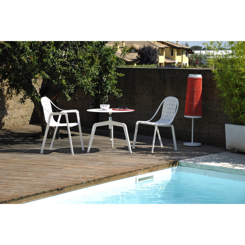 Tline Outdoor Round Bistro Table, Graphite