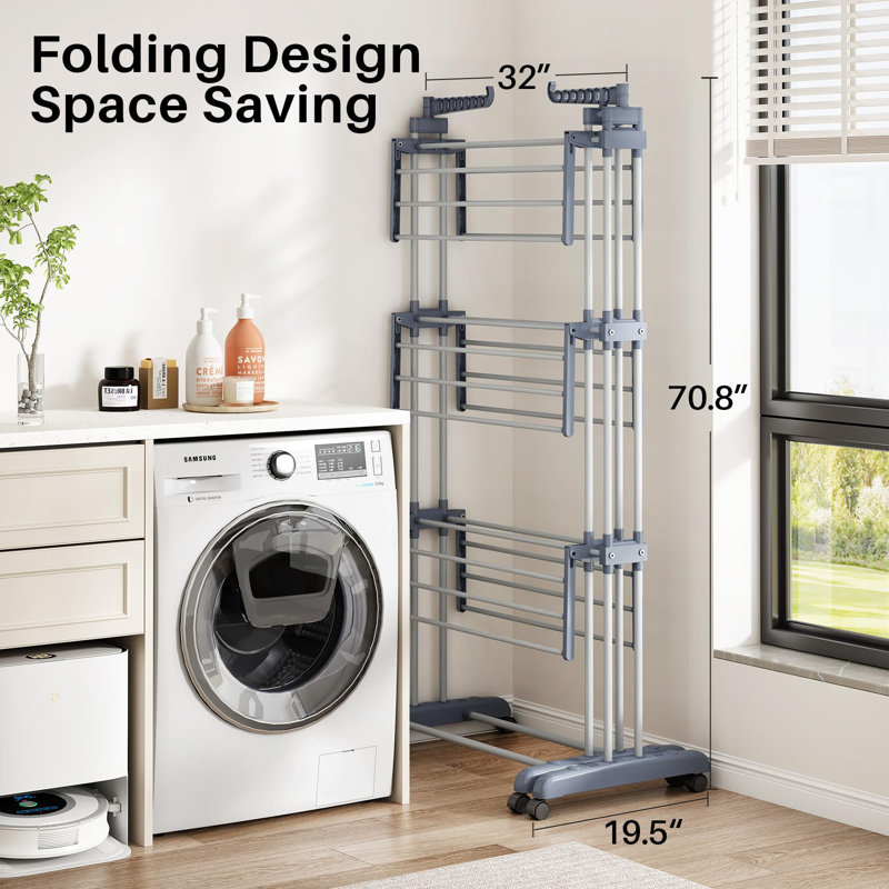 Extensible Stainless Steel 4-Tier Foldable Drying Rack