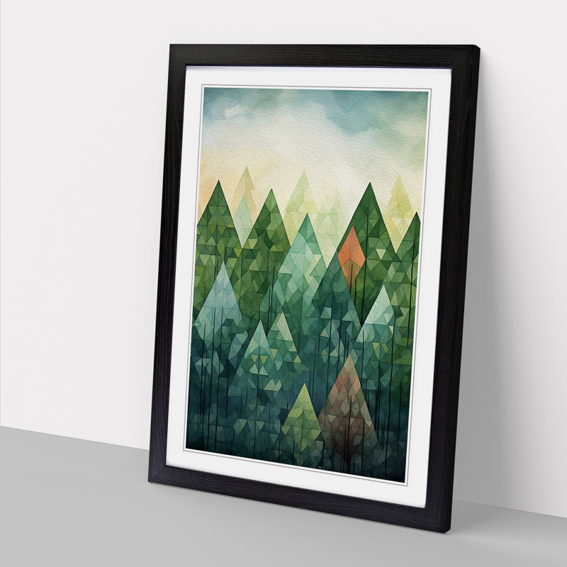 Spring Forest No.2 - Single Picture Frame Print on Wood, Black Framed, 64cm H x 46cm W