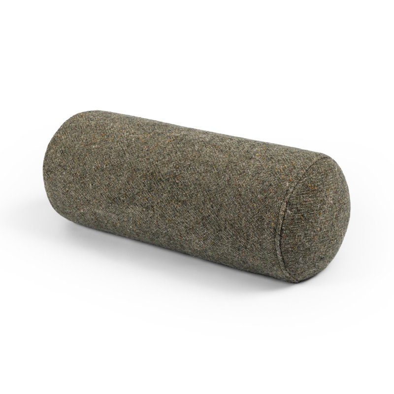 Stonewash Linen Bolster Pillow-Hasselt Ebony-20"x8", Hasselt Olive Green