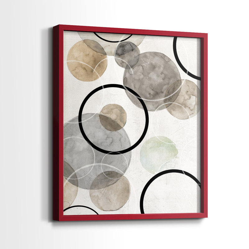 Impression encadrée Bubbles II - bois massif, H 30 po x l 24 po, Rouge