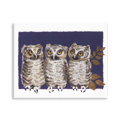 «Owl Trio & Leaves» par Nancy Overton