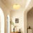 White Glass Semi Flush Ceiling Light