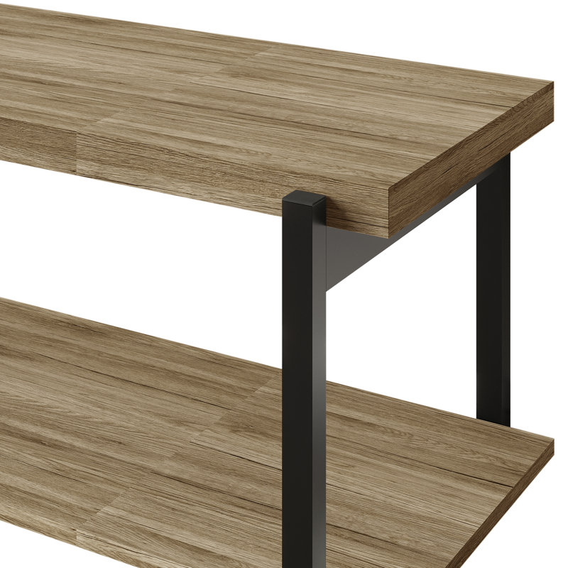 Console de meuble télé en métal, Chêne brun