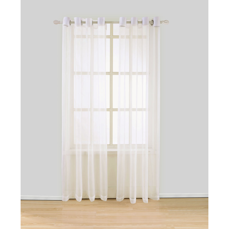 Paire de rideaux transparents avec œillets Johson, Beige