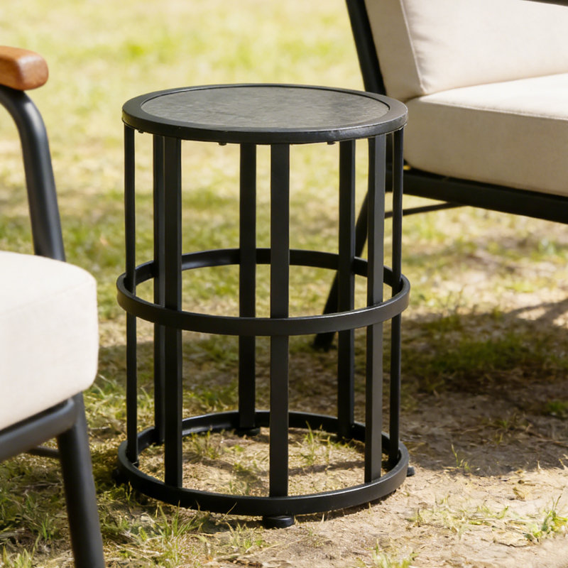 Table d'appoint en céramique et fer résistante aux intempéries | Idée de cadeau