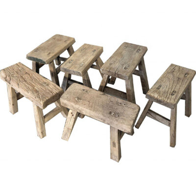 Tabouret d'appoint en bois massif Abhirup