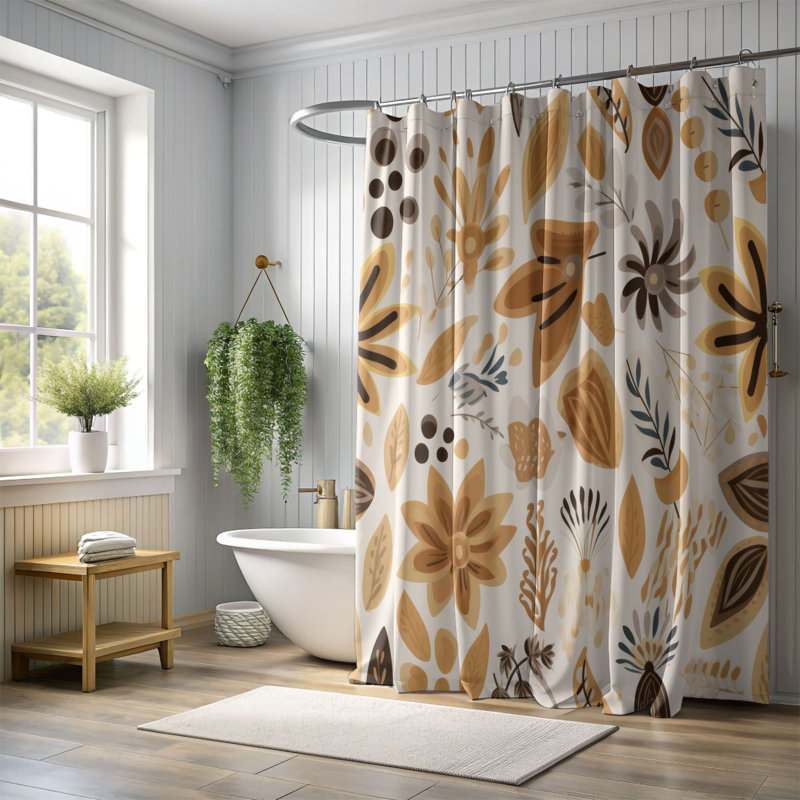 Rideau de douche Boho Calm - Premium, H 74 po x l 71 po