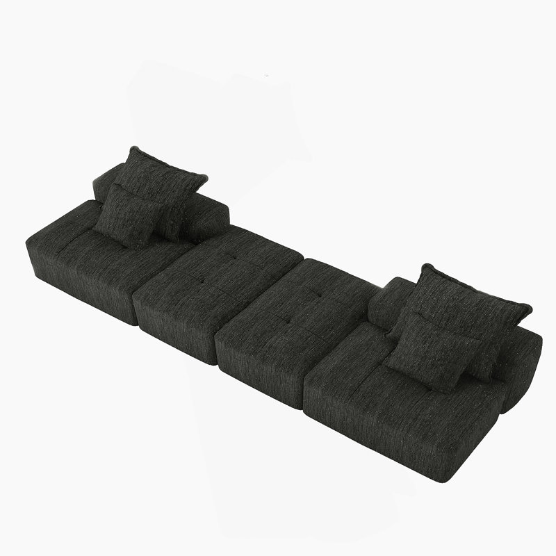 Canapé modulaire surdimensionné Modern, Noir