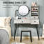 Garside Dressing Table Set with Mirror-728964188