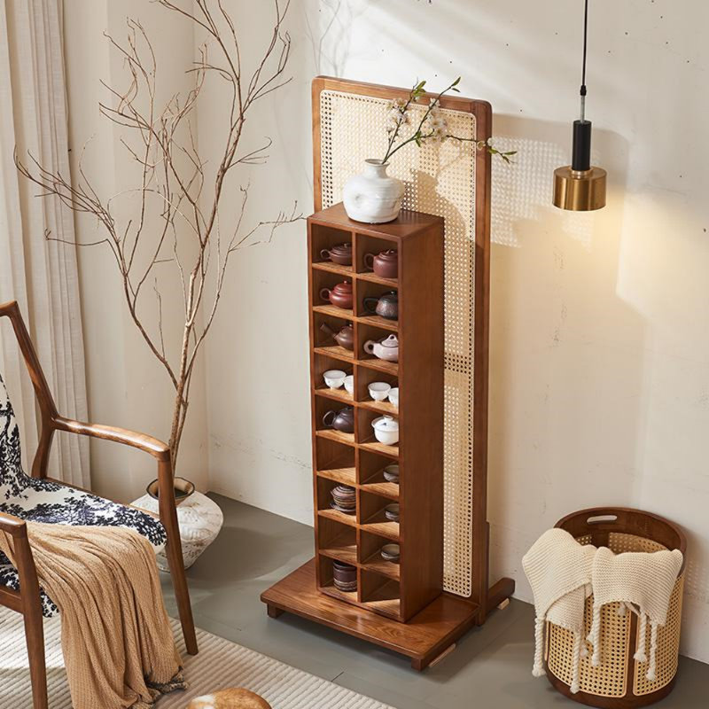 Simple Solid Wood Partition Display Cabinet