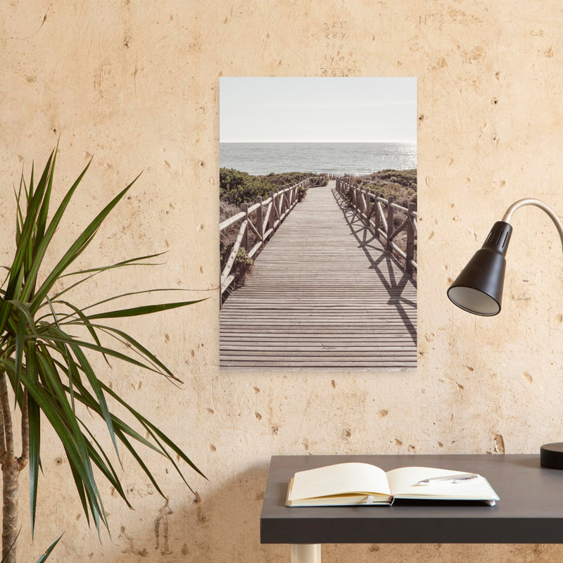 Art contemporain, paysage côtier abstrait, H 24 po x l 16 po